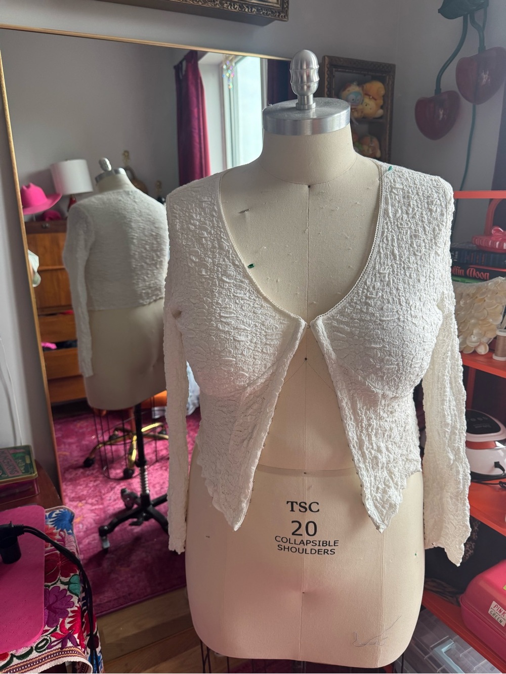 Forever 21 White Lace Cropped Cardigan
